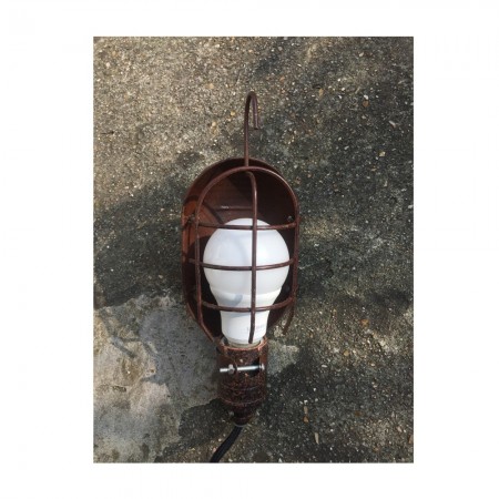 PRIVÉE : lampe baladeuse cage US cuivré et douille bronze - 2 m